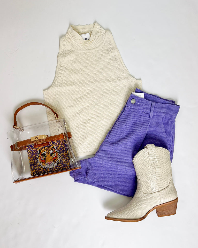 Purple Corduroy Shorts