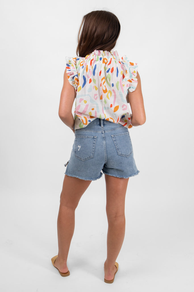 THML Abstract Print Top