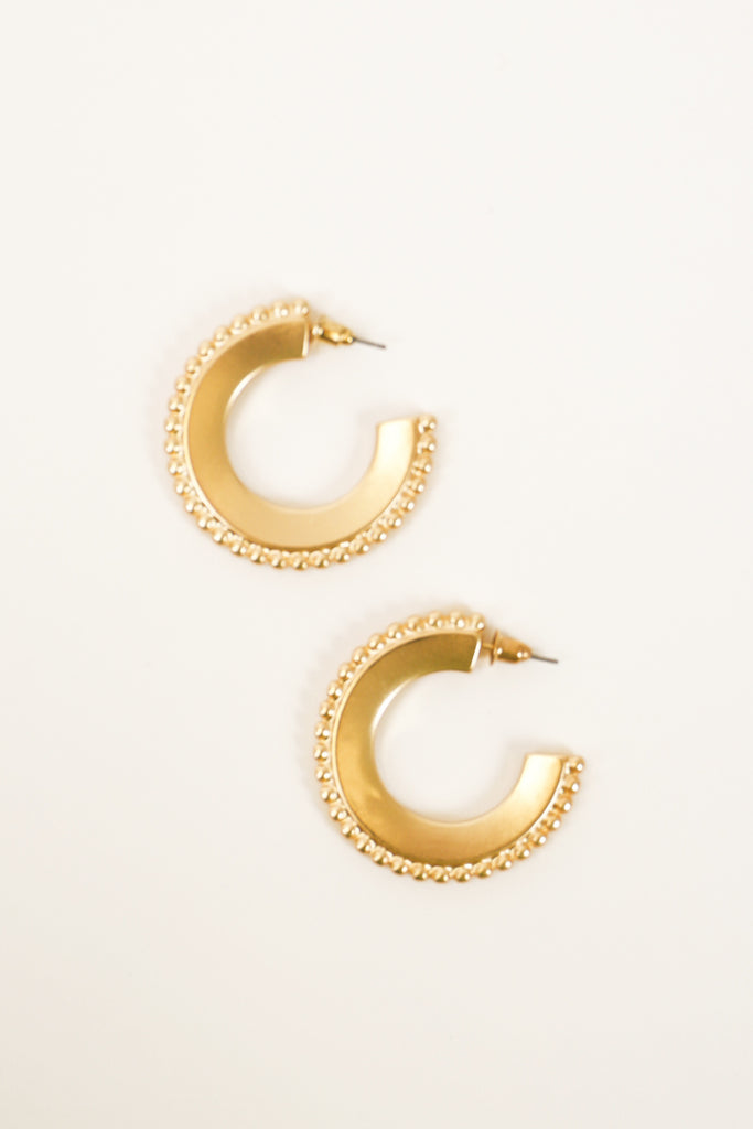 Gold Textured Hoops 