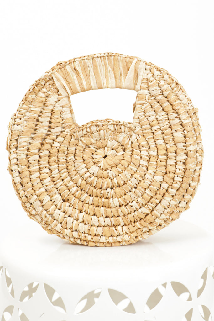 Small Rounded Straw Bag 